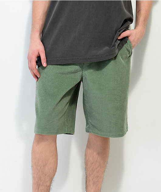 Empyre Elastic Waist Green Corduroy Skate Shorts | Zumiez