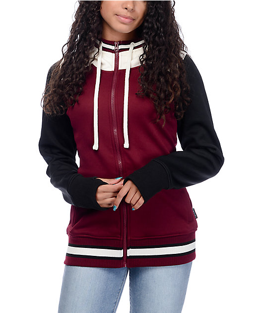 burgundy fleece hoodie