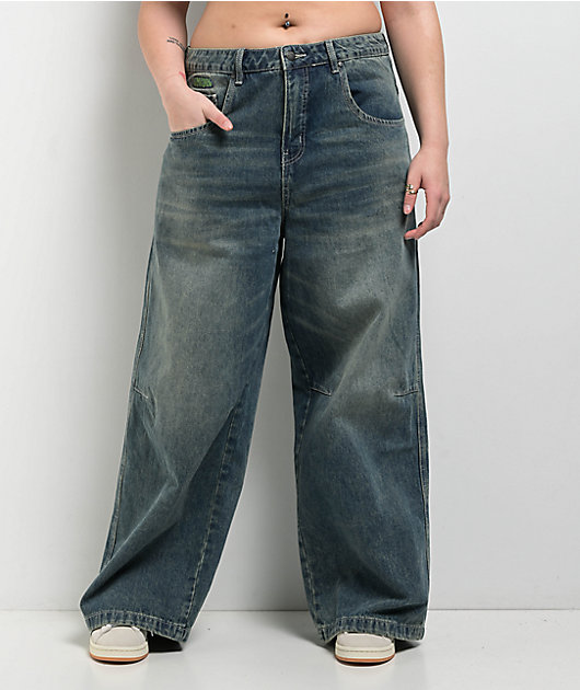 Empyre Engine Extent Wide Leg Blue Wash Jeans