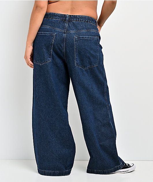 Empyre Extent Medium Blue Wash Mid Rise Wide Leg Jeans