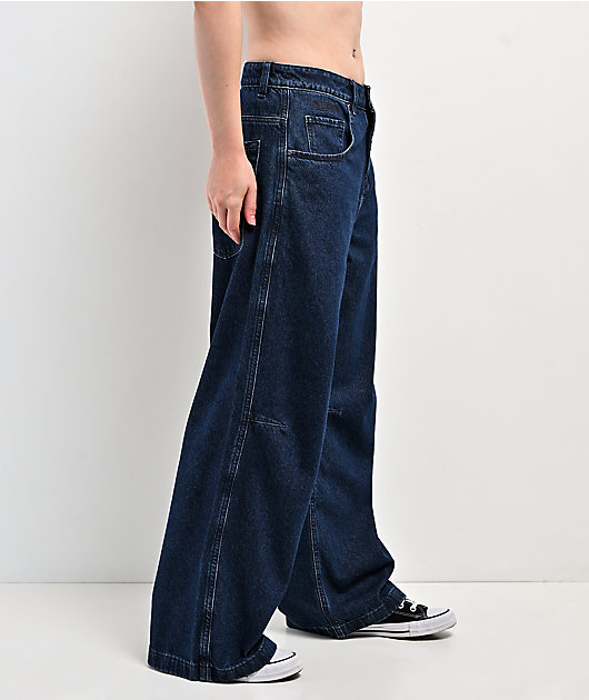 Empyre Extent Medium Blue Wash Mid Rise Wide Leg Jeans