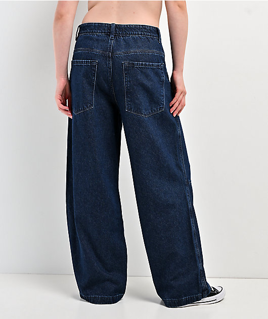 Empyre Extent Medium Blue Wash Mid Rise Wide Leg Jeans