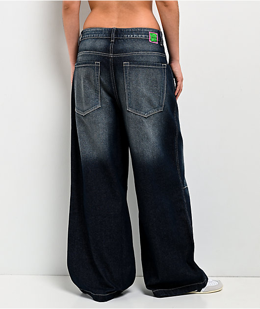 Empyre Extent Twilight Blue Was Mid Rise Wide Leg Jeans