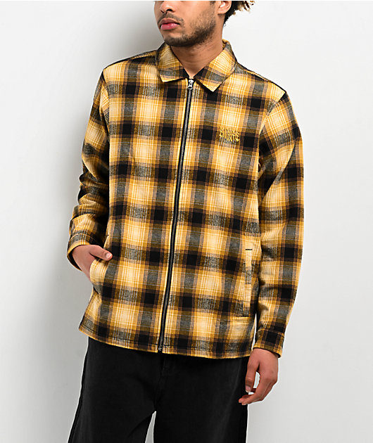 RATS】PRINT FLANNEL CHECK SHIRT / YELLOW（Rats Cotton Linen