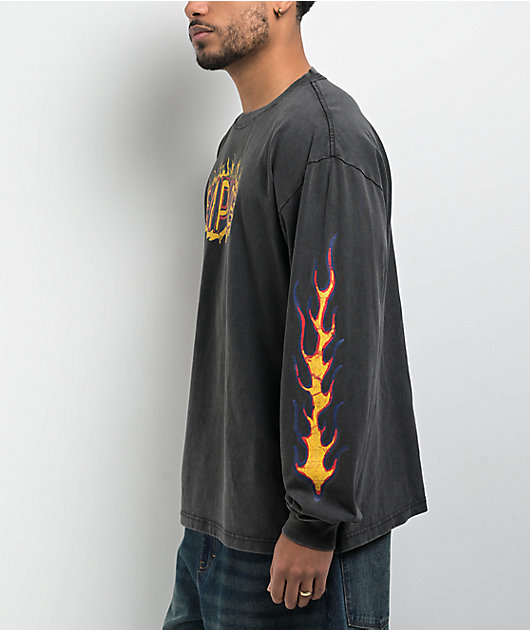 Empyre Flame Thrower Black Wash Long Sleeve T-Shirt