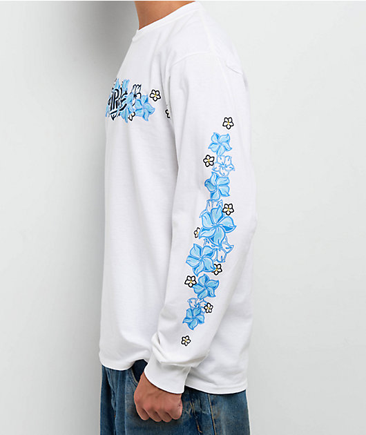 Empyre Flowers N Surf White Long Sleeve T-Shirt | Zumiez