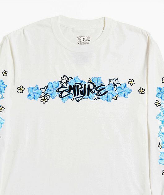 Empyre Flowers N Surf White Long Sleeve T-Shirt