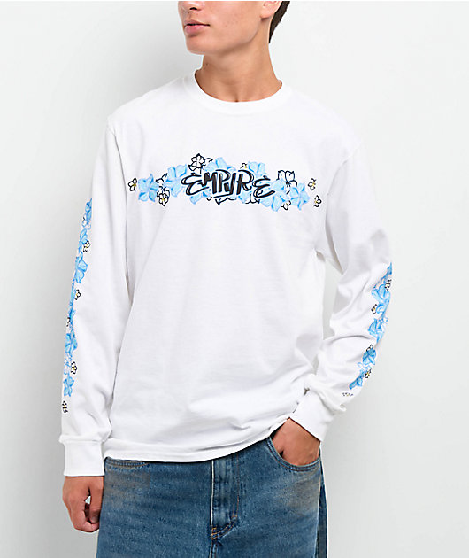 Empyre Flowers N Surf White Long Sleeve T-Shirt | Zumiez