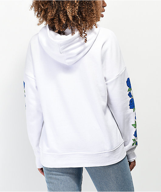 Empyre Fredia Blue Rose White Hoodie