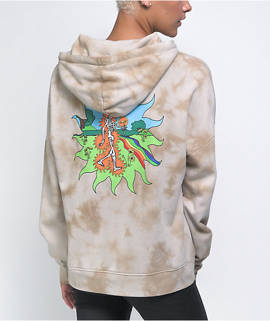 Empyre Fredia Embroidered Tan Tie Dye Hoodie