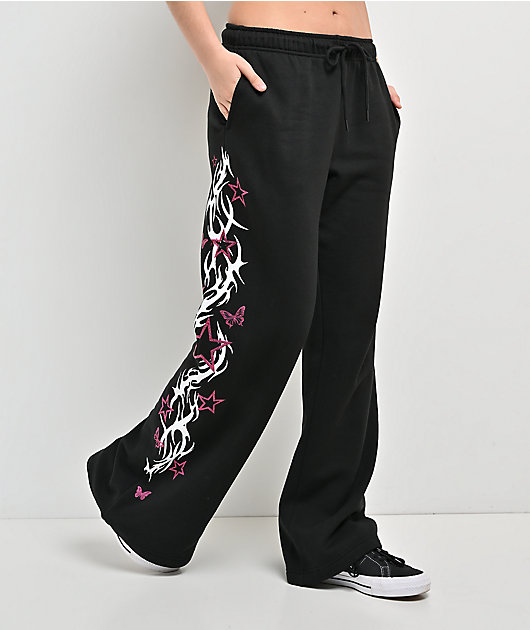 Empyre Girl At A Concert Black Wide Leg Sweatpants