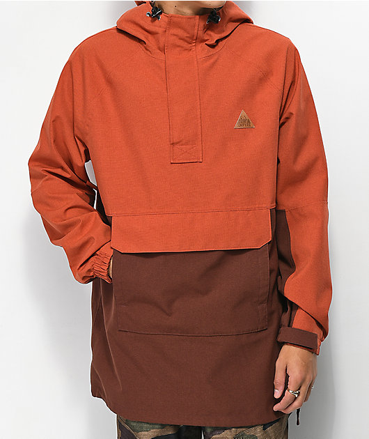 maroon anorak jacket
