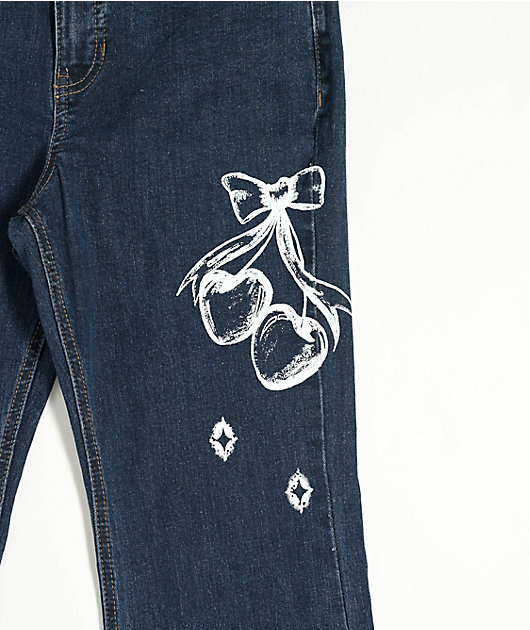 Empyre Glimmer Evening Dark Blue Mid Rise Flare Jeans