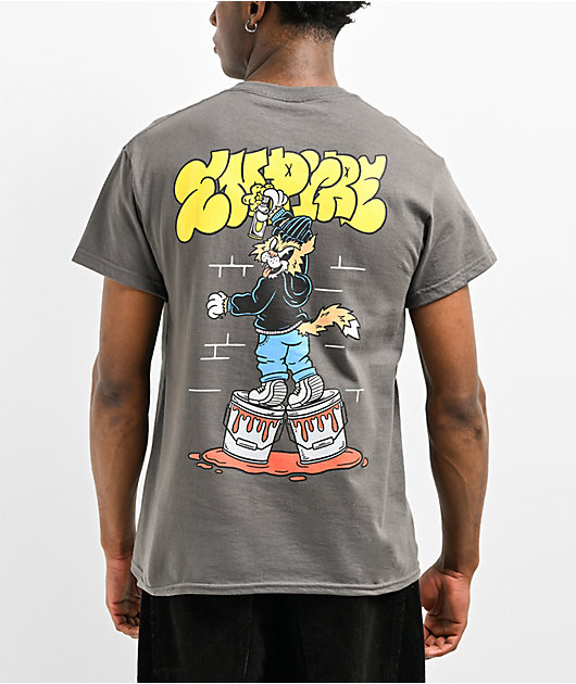 Empyre Graffiti Cat Charcoal T-Shirt