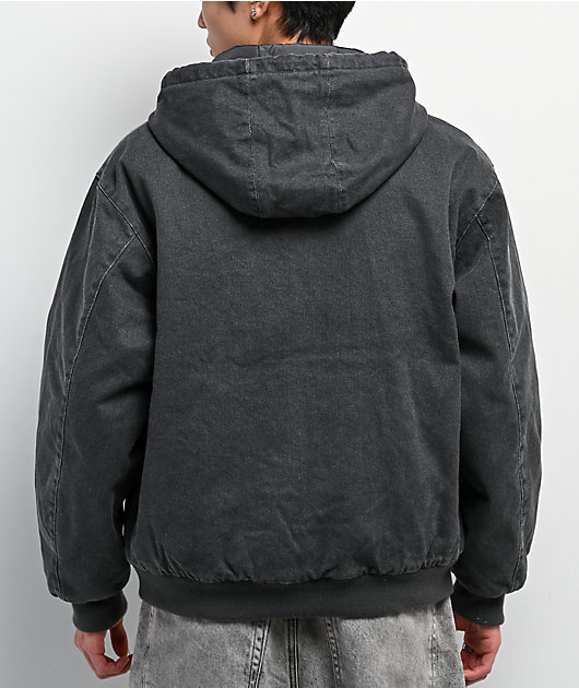 Empyre Grate Black Wash Hooded Canvas Jacket | Zumiez