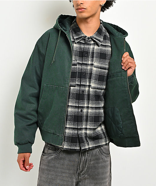 Empyre Grate Green Wash Canvas Crop Jacket