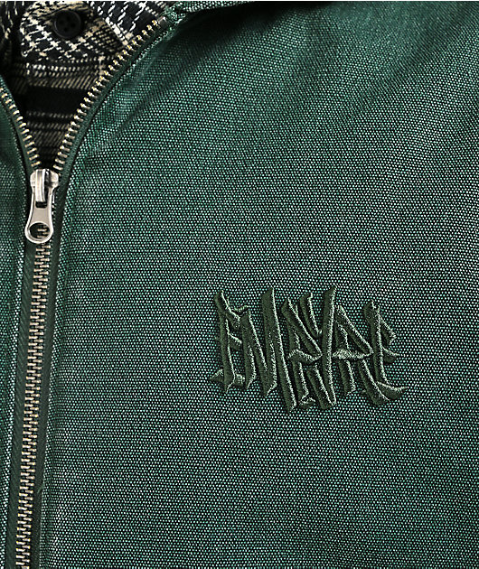 Empyre Grate Green Wash Canvas Crop Jacket