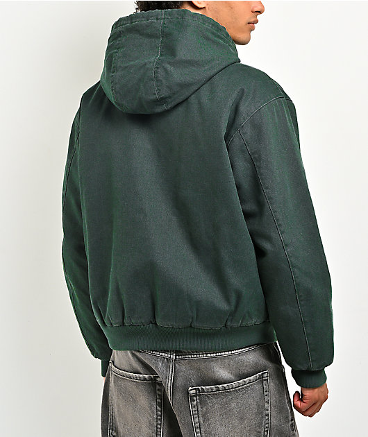Empyre Grate Green Wash Canvas Crop Jacket