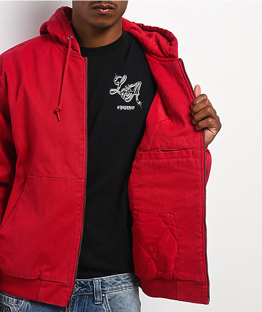 Empyre Grate Red Hooded Canvas Jacket