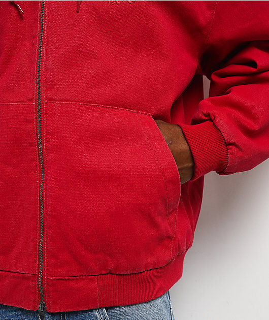 Empyre Grate Red Hooded Canvas Jacket