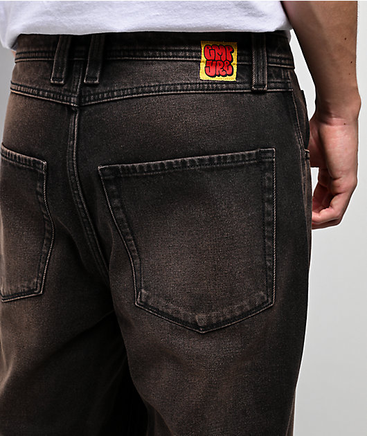 Empyre Grip Black & Brown Loose Fit Skate Jeans