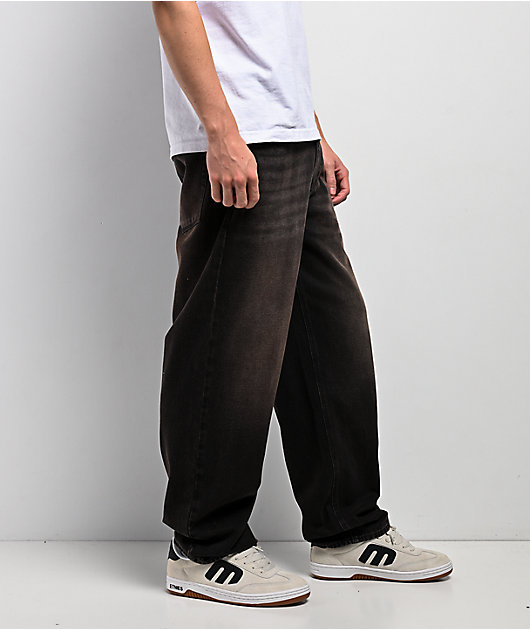 Empyre Grip Black & Brown Loose Fit Skate Jeans