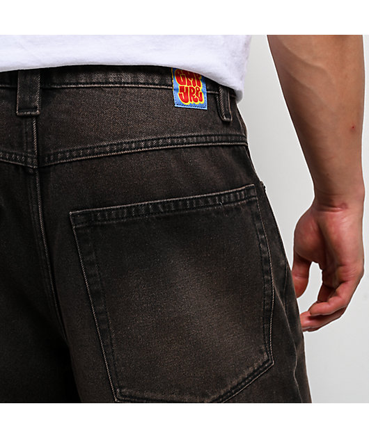 Empyre Grip Black & Brown Ultra Wide Skate Jeans