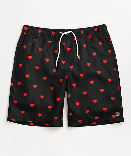 Empyre Grom Hearts Black Red Board Shorts Zumiez
