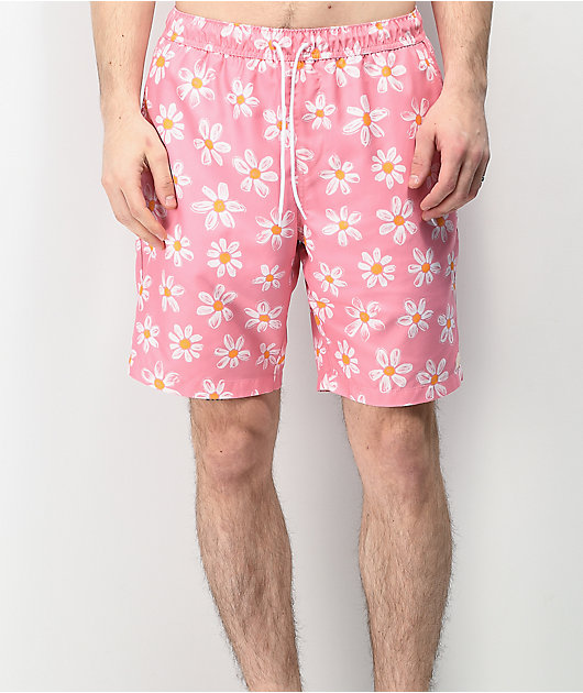 Empyre Grom Pink & Daisy Elastic Waist Board Shorts