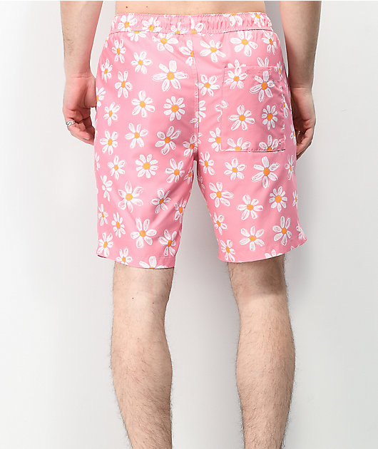 Empyre Grom Pink & Daisy Elastic Waist Board Shorts