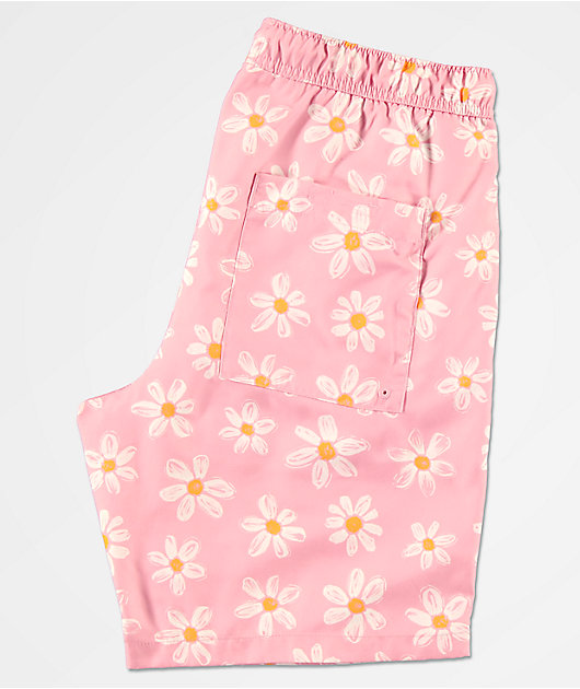 Empyre Grom Pink & Daisy Elastic Waist Board Shorts