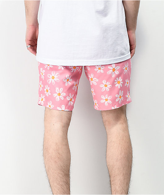 Empyre Grom Pink & Daisy Elastic Waist Board Shorts