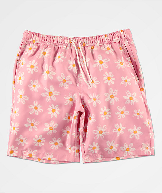 Empyre Grom Pink & Daisy Elastic Waist Board Shorts