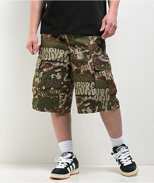 Empyre Handstyle Camo Ultra Loose Cargo Skate Shorts | Zumiez
