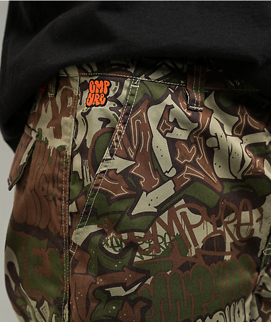 Empyre Handstyle Camo Ultra Loose Cargo Skate Shorts | Zumiez