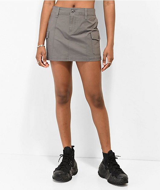 Empyre Harley Grey Cargo Mini Skirt Zumiez