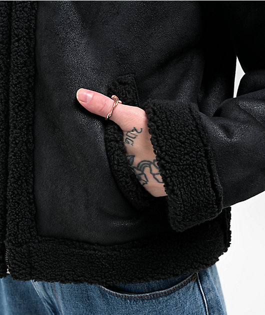 Empyre Hendrix Black Shearling Jacket 