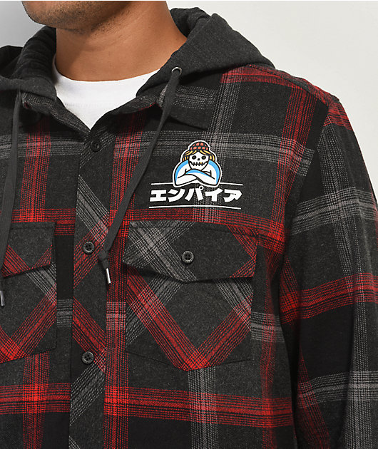 Red flannel clearance with grey hood