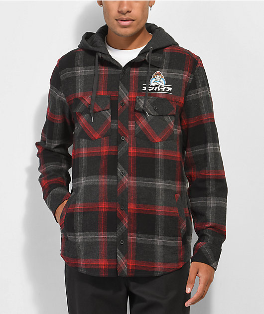 Grey hooded clearance flannel