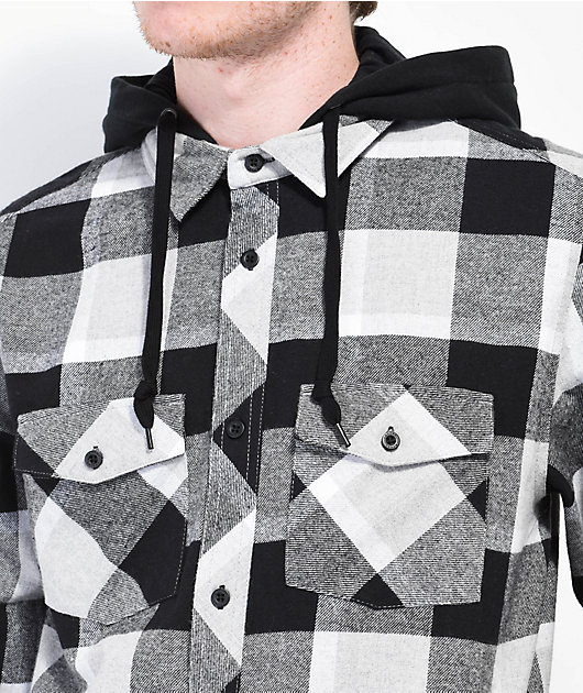 Black and white hot sale flannel with hood