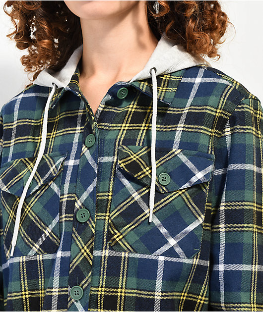 Hoodie cheap plaid shirt