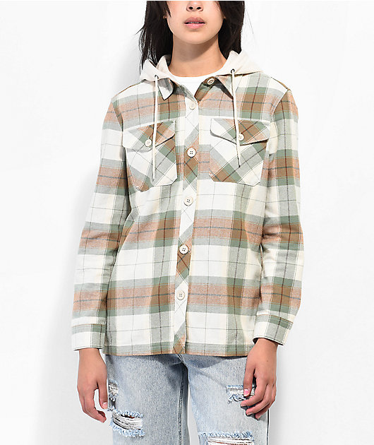 Womens flannel best sale hoodie jacket