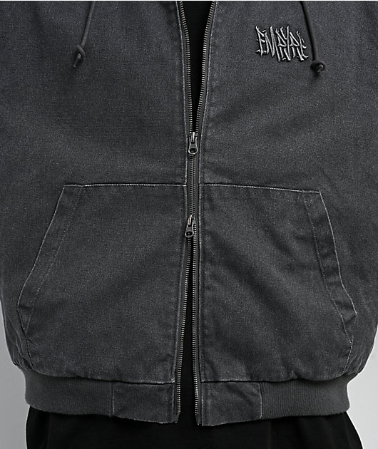 Empyre Hooded Black Wash Chore Jacket