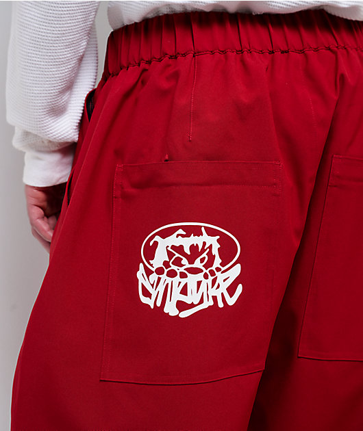 Empyre Hyak Red Loose Fit 10K Snowboard Pants