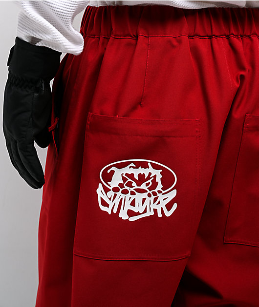 Empyre Hyak Red Loose Fit 10K Snowboard Pants
