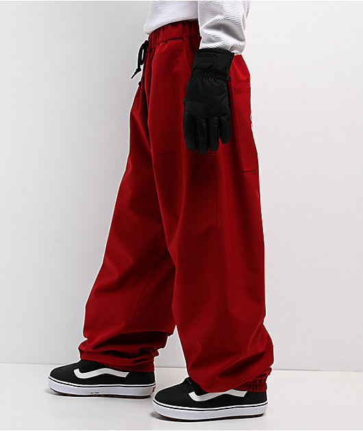 Empyre Hyak Red Loose Fit 10K Snowboard Pants