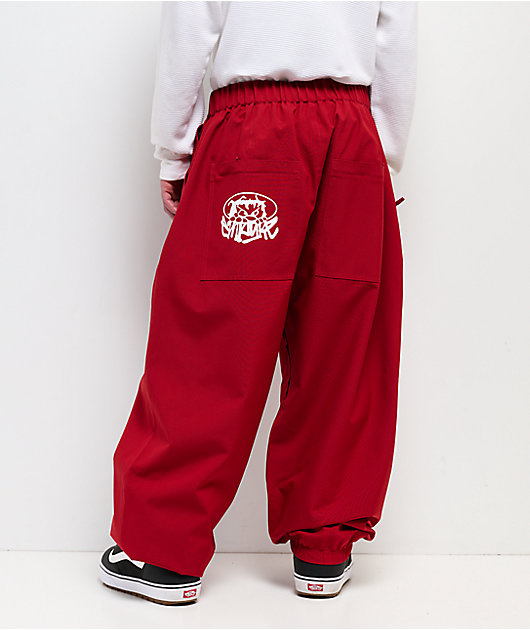 Empyre Hyak Red Loose Fit 10K Snowboard Pants | Zumiez