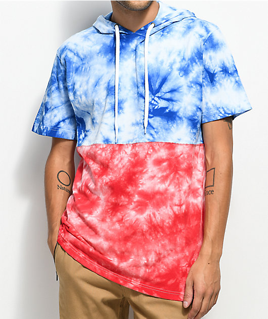 short sleeve tie dye hoodie