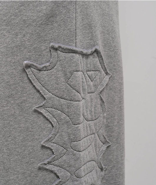 Empyre Jemma Applique Grey Oversized Wide Leg Sweatpants