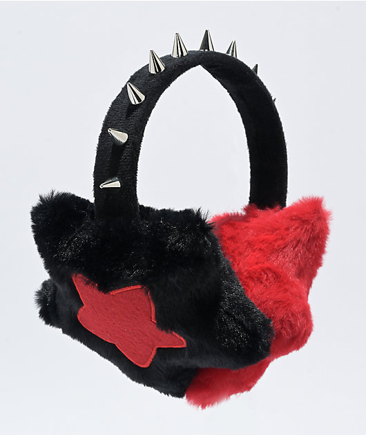 Empyre Jester Star Spiked Black & Red Ear Muffs | Zumiez